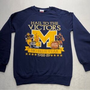 Vintage Ramblers Brand Michigan Hail to the Victors Big Blue Year 88-89 Large